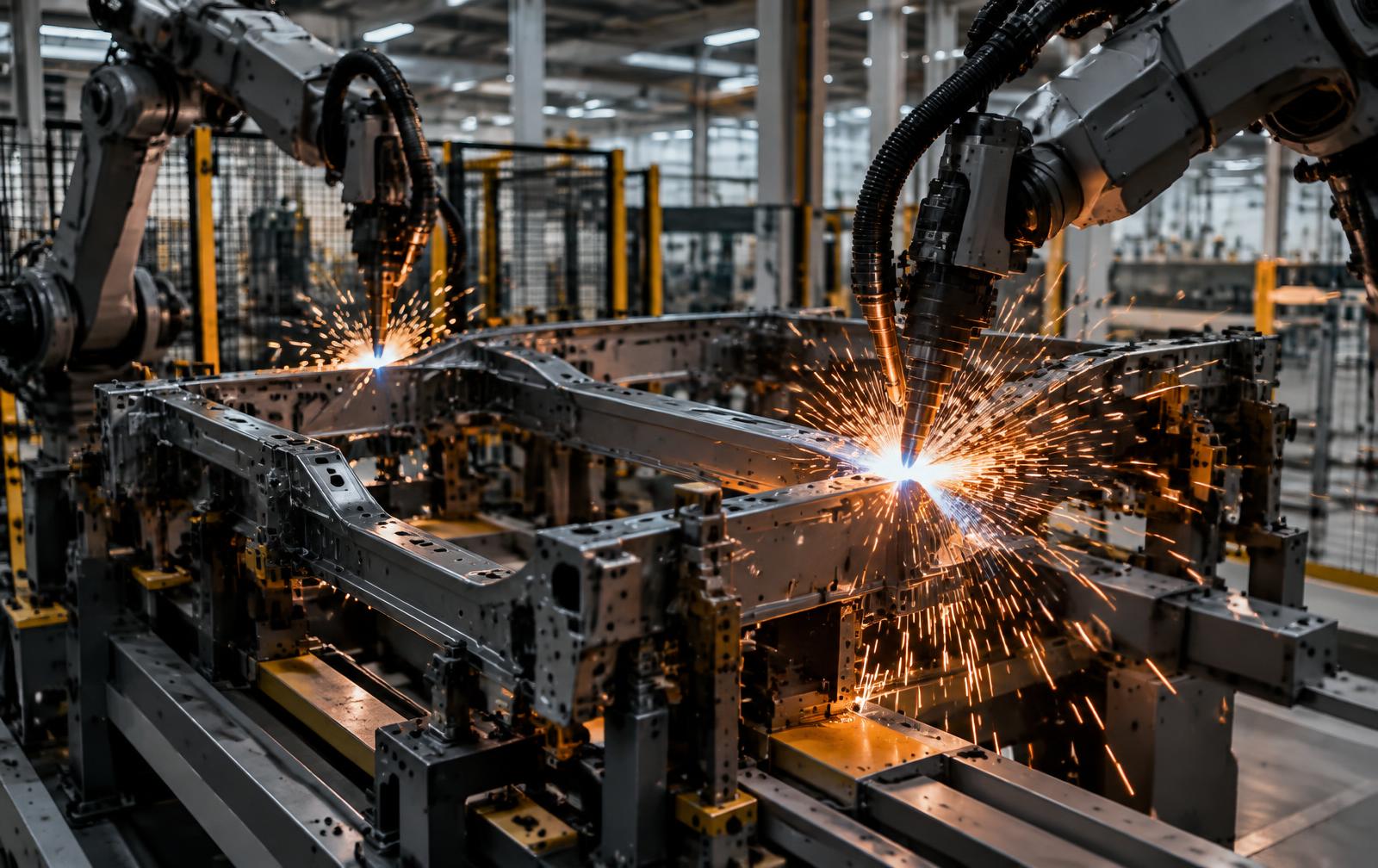 Célula industrial de produção de componentes automotivos